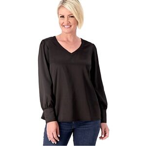 Belle by Kim Gravel Stretch Charmeuse Holiday Blouse
